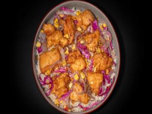 Crispy Soy Garlic Chicken with Brown Rice
