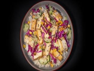 Vegan Sesame Tofu with Brown Rice (no aioli)