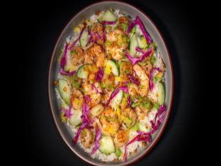 Spicy Truffle Scallops and Shrimp with Brown Rice