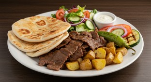 Gyros with Potatoes and Grilled Veggies