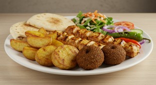 Koko’s Combination with Potatoes and Grilled Veggies