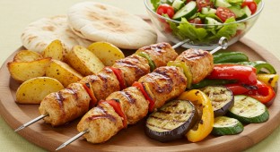 Chicken Kabob with Potatoes and Grilled Veggies
