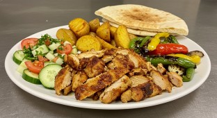 Chicken Shawarma with Potatoes and Grilled Veggies