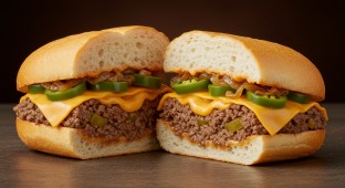 Chopped Beef and Cheese Sandwich