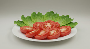 Sliced Tomatoes and Lettuce