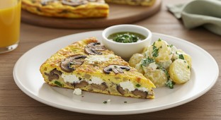 Gluten Free Mushroom Frittata with Potato Salad