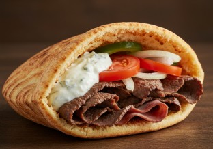 Beef and Lamb Shawarma Pita Wrap