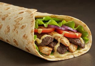 Combo Chicken, Beef & Lamb Lavash Wrap