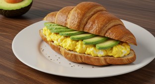 Avocado Egg Croissant sandwich