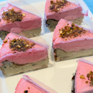 Pistachio Raspberry Basque Cake