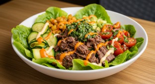 Light Carb Barbacoa Beef Salad Bowl (NO KALE)