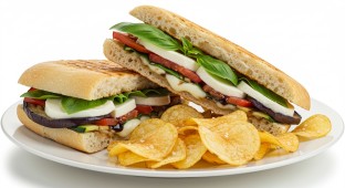 Italian Grilled Veggie and Mozzarella Panini Meal