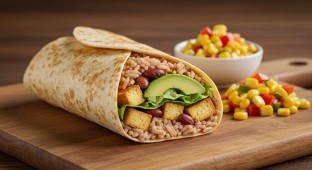 Vegan Tofu Burrito With Corn Salad (Nightshade and Cilantro Free)
