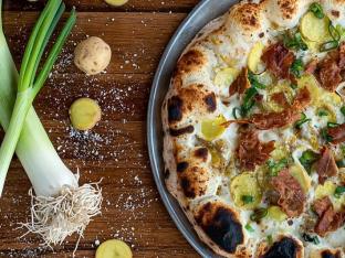 The Tate Pizza and Basic Balsamic Salad