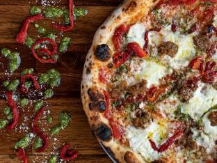 Gluten Free The Rico Pizza and Basic Balsamic Salad