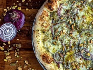 The Morty Pizza (Vegetarian) and Basic Balsamic Salad