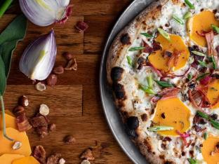 The Sage Pizza and Basic Balsamic Salad