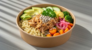 Chicken Hearty Bowl with Avocado with Rosemary Balsamic Sauce