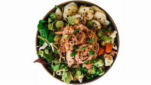 Light Carb Chicken Greens Bowl with Lemon Garlic Soy Sauce