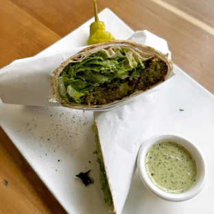 Falafel Lavash Wrap with Side Salad