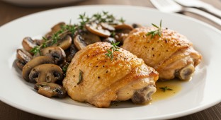 Roasted Chicken Thighs with Mushrooms (Garlic and Nightshade Free)