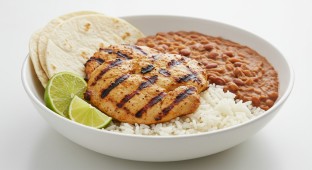 Allergen-Free - Grilled Chicken with White Rice, Refried Beans, and Corn Tortillas (NO Bell Peppers and Paprika)