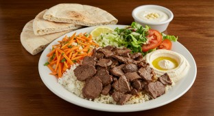 Lamb Shawarma Full Rice Plate with Veggies