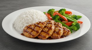 Chicken Teriyaki With White Rice and Veggies