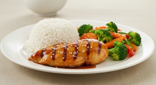Chicken Breast Teriyaki With White Rice and Veggies