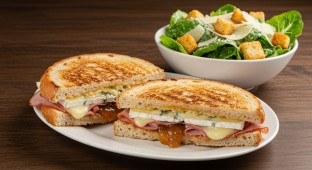 Black Forest Ham & Brie Sandwich with Traditional Caesar Salad