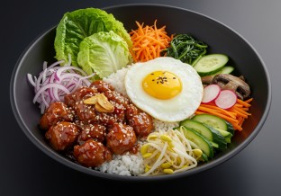 Soy Garlic Chicken Bibim-bop Bowl
