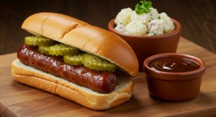 Sausage Sandwich Box with Potato Salad