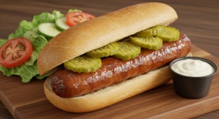 Sausage Sandwich with Side Salad