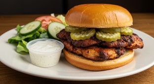 Chicken Sandwich with Side Salad
