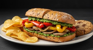 Roasted Vegetables Pesto Sandwich Box