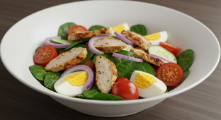 Spinach Cobb Salad with Roast Chicken
