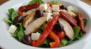 Greek Salad with Roast Chicken