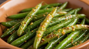 Honey Mustard Roasted Green Beans