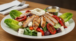 Greek Salad with Roast Chicken