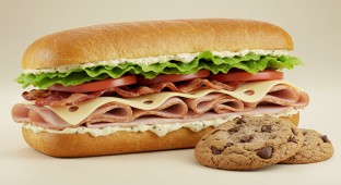 Barry Bonds Sandwich with Dutch Crunch With Chocolate Chip Cookie