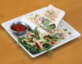 Vegan Falafel Wrap and Side Salad