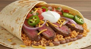 Cajun Killer Steak Burrito