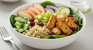 Grilled Tofu Apple Quinoa Salad