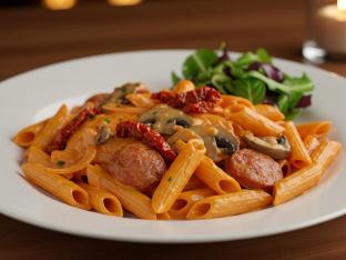 Pasta Arrabiata and Salad