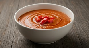 Gluten Free Vegan Tomato and Roasted Red Bell Pepper Soup (No Cheese, No Bread)