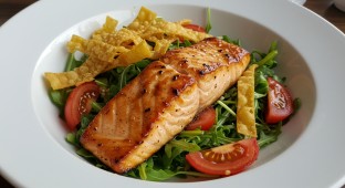 Arugula Salad with Salmon and House Vinaigrette