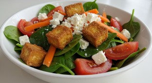 Spinach Salad with Tofu and House Vinaigrette