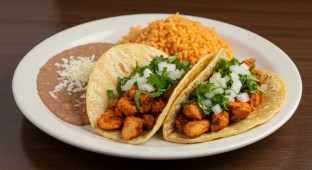 Pollo Asado Taco Plate (No Peppers, No Salsa)