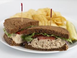 Gluten Free Tuna Salad Sandwich | Fresh Fruit | Gluten Free Brownie