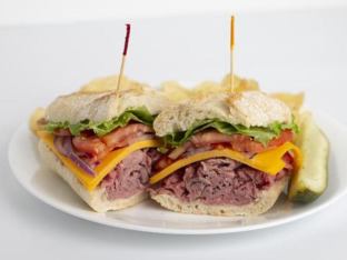 Gluten Free Roast Beef Sandwich | Fresh Fruit | Gluten Free Brownie